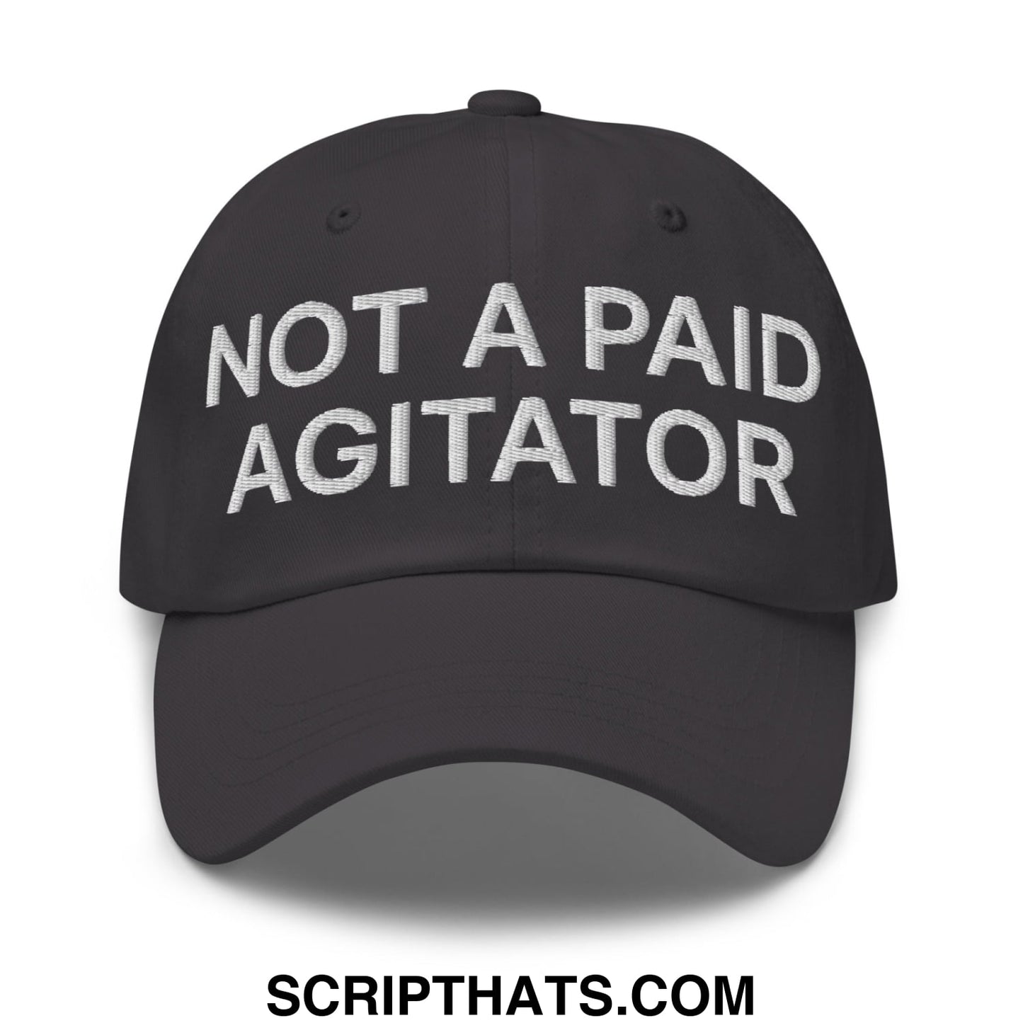 Not a Paid Agitator Embroidered Unstructured Dad Hat Dark Grey