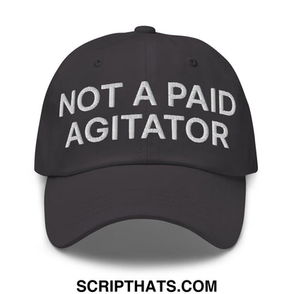 Not a Paid Agitator Embroidered Unstructured Dad Hat Dark Grey