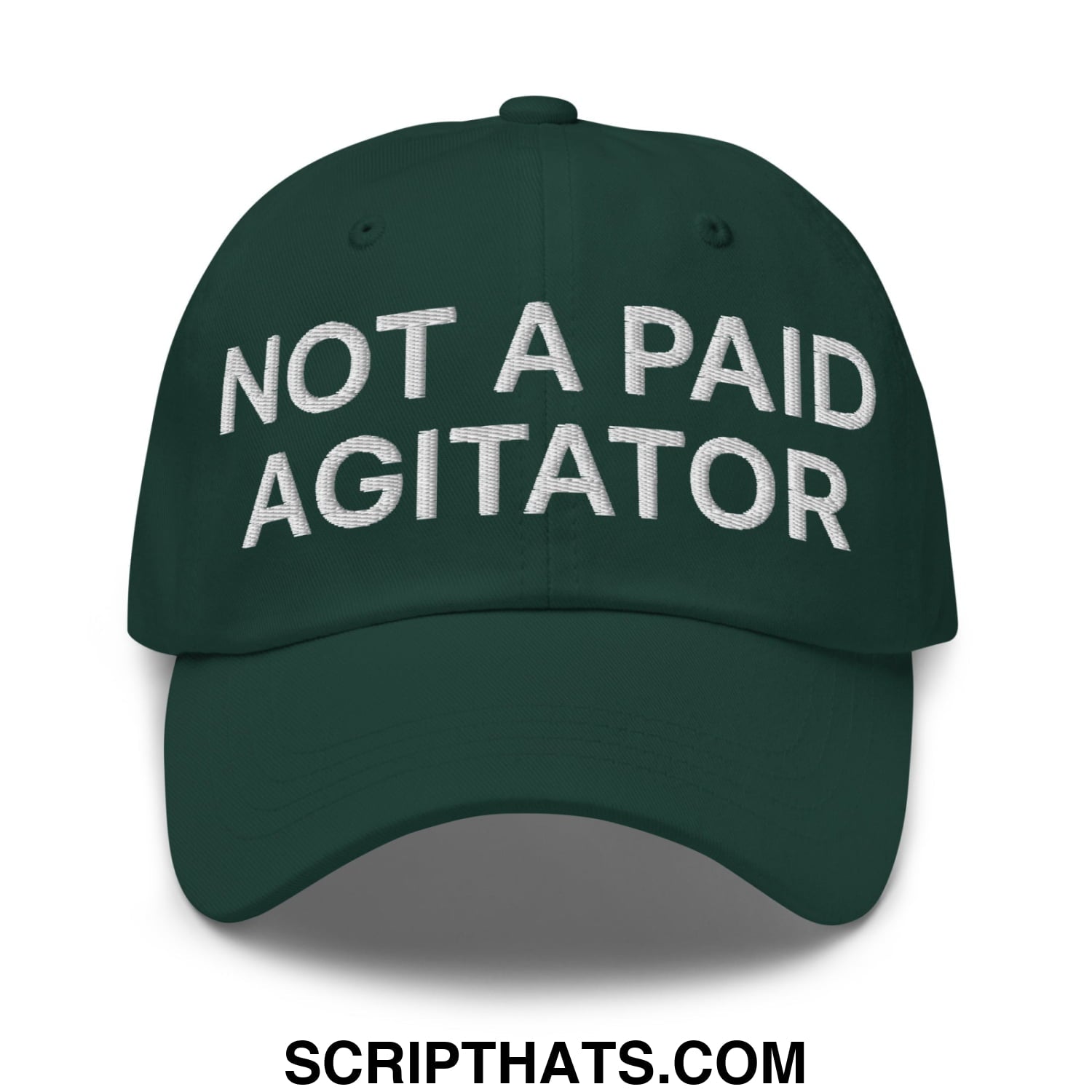 Not a Paid Agitator Embroidered Unstructured Dad Hat Spruce
