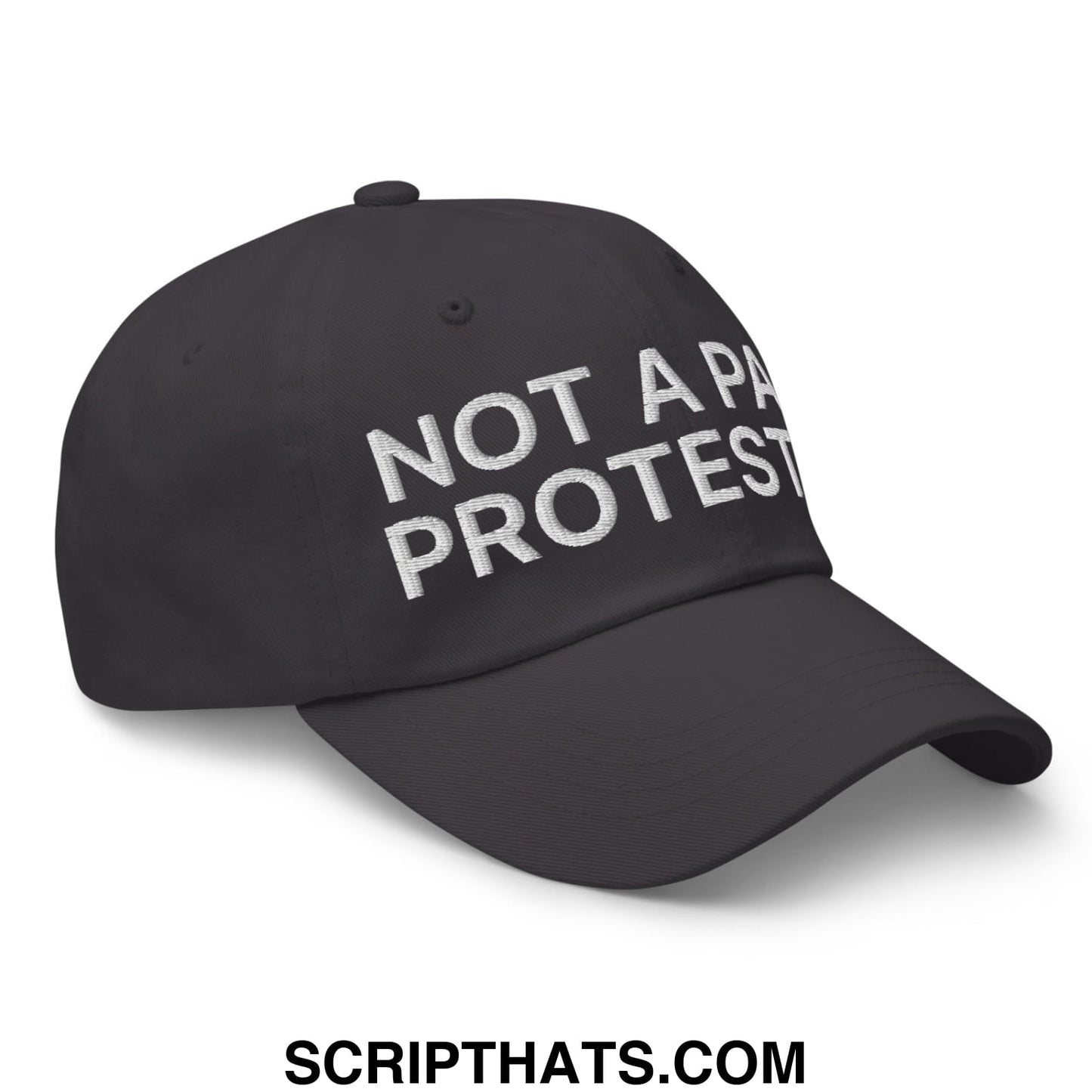 Not a Paid Protester Embroidered Unstructured Dad Hat Dark Grey