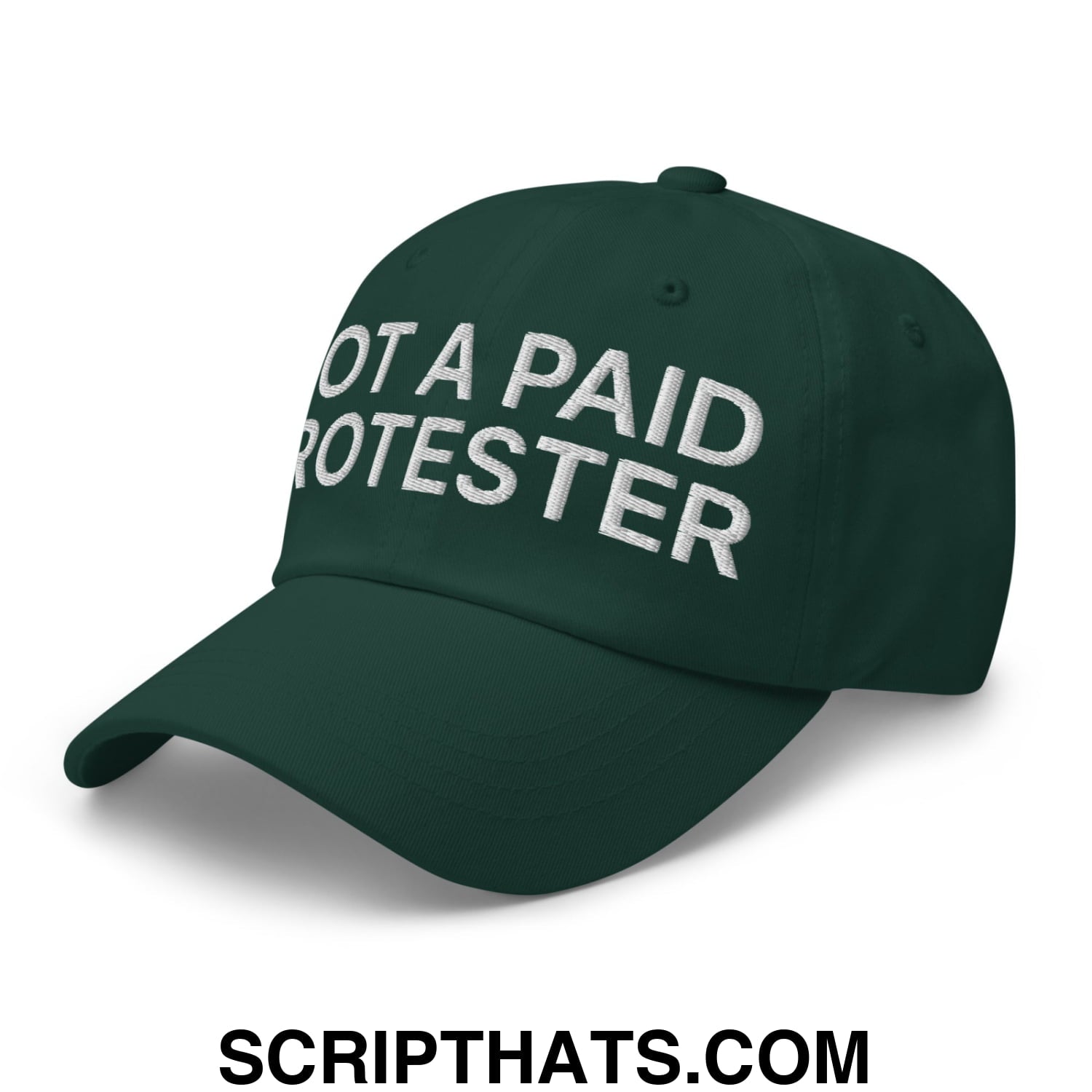 Not a Paid Protester Embroidered Unstructured Dad Hat Spruce