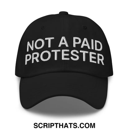 Not a Paid Protester Embroidered Unstructured Dad Hat Black