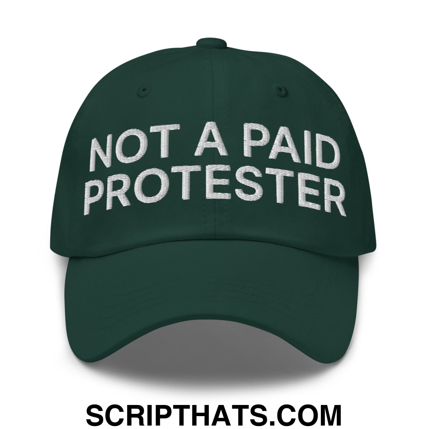 Not a Paid Protester Embroidered Unstructured Dad Hat Spruce