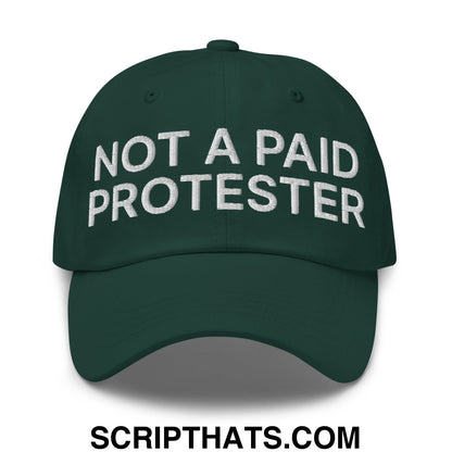 Not a Paid Protester Embroidered Unstructured Dad Hat Spruce