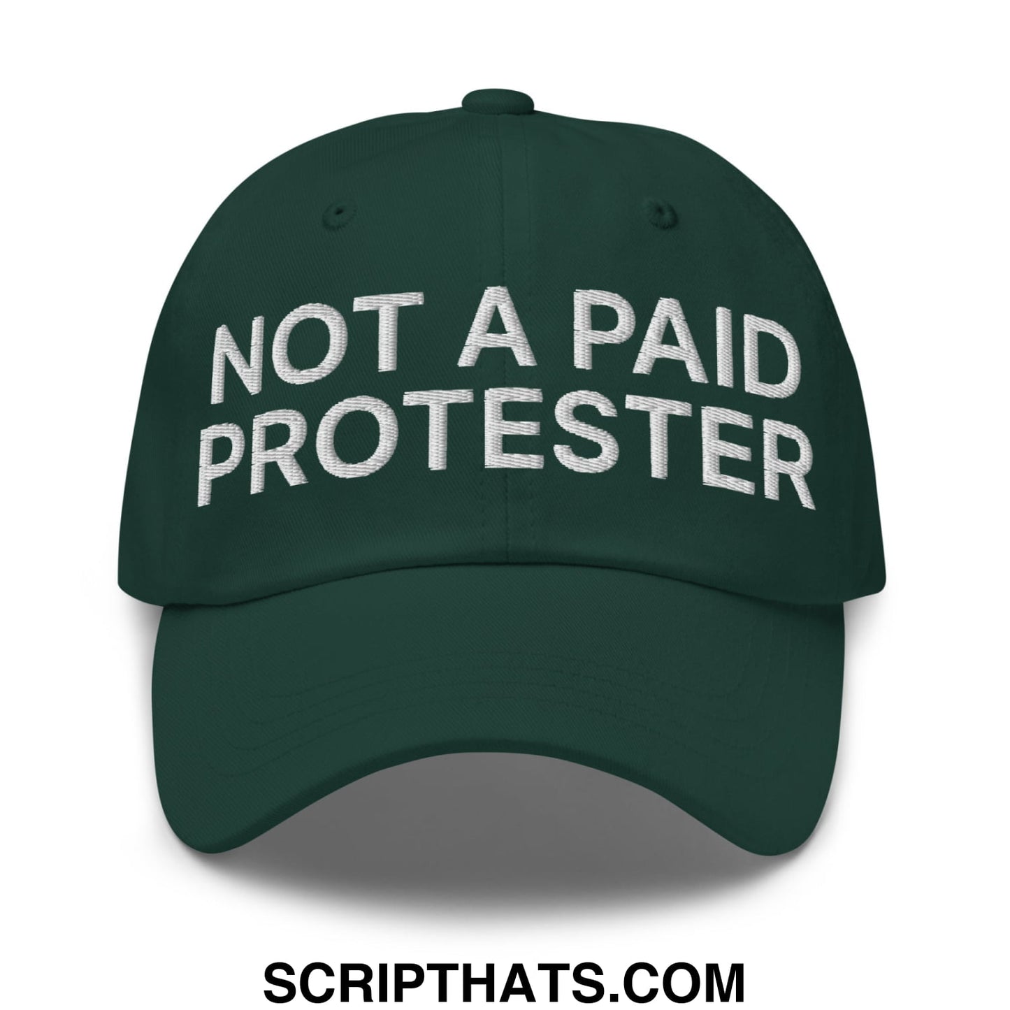 Not a Paid Protester Embroidered Unstructured Dad Hat Spruce