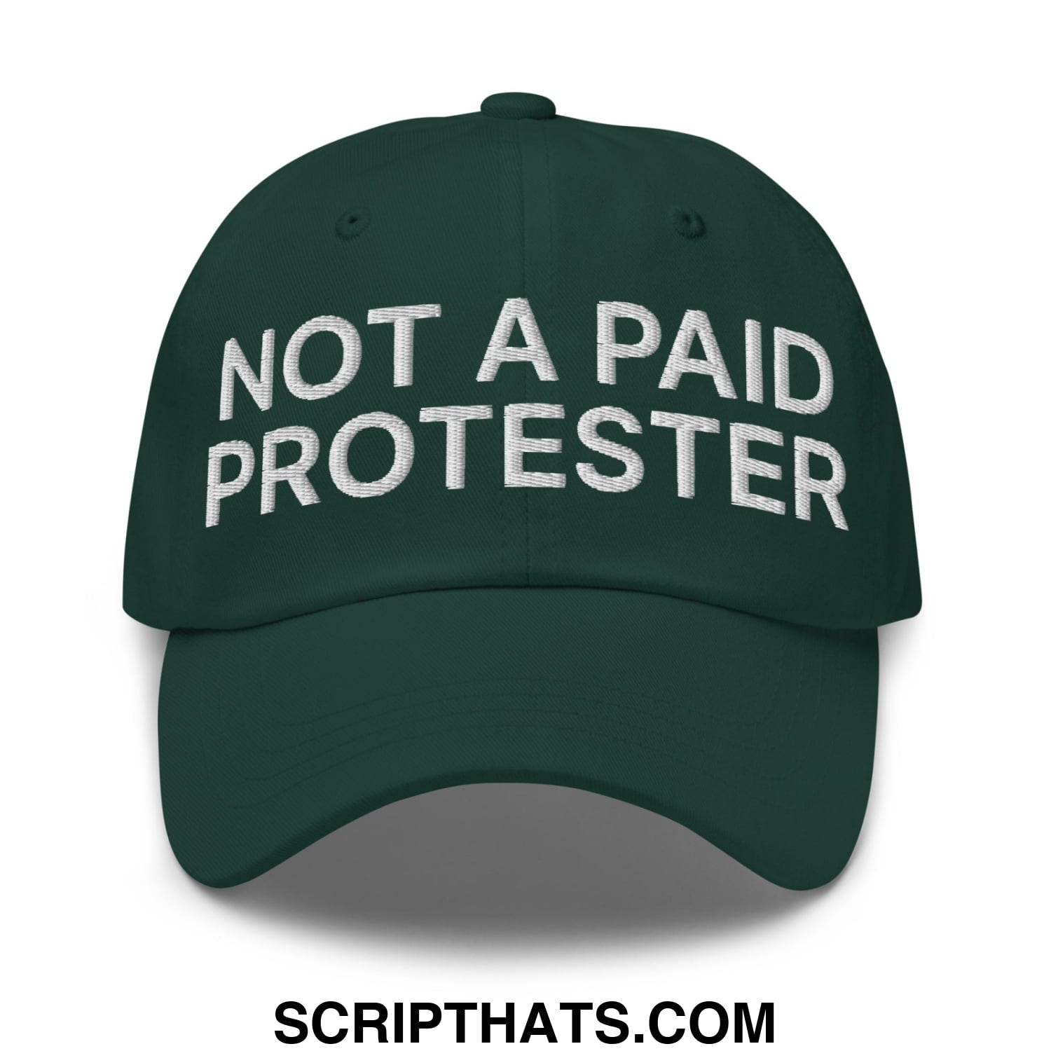 Not a Paid Protester Embroidered Unstructured Dad Hat Spruce