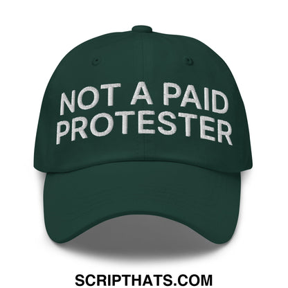 Not a Paid Protester Embroidered Unstructured Dad Hat Spruce