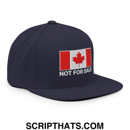 Not for Sale Canada Flag Embroidered Flat Brim Bill Snapback Hat Navy