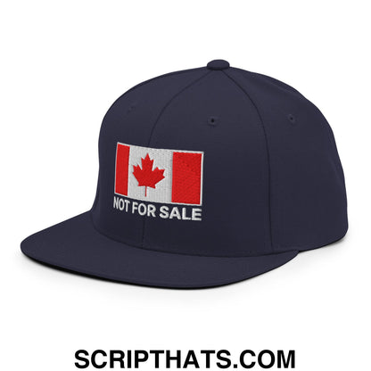 Not for Sale Canada Flag Embroidered Flat Brim Bill Snapback Hat Navy