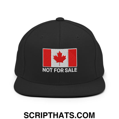 Not for Sale Canada Flag Embroidered Flat Brim Bill Snapback Hat Black