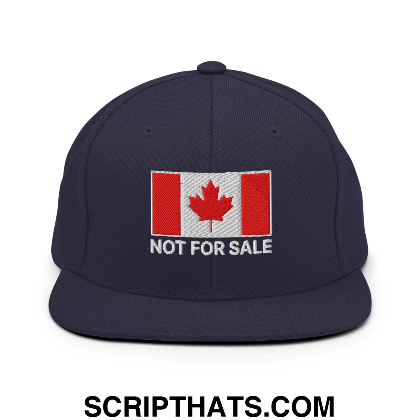 Not for Sale Canada Flag Embroidered Flat Brim Bill Snapback Hat Navy