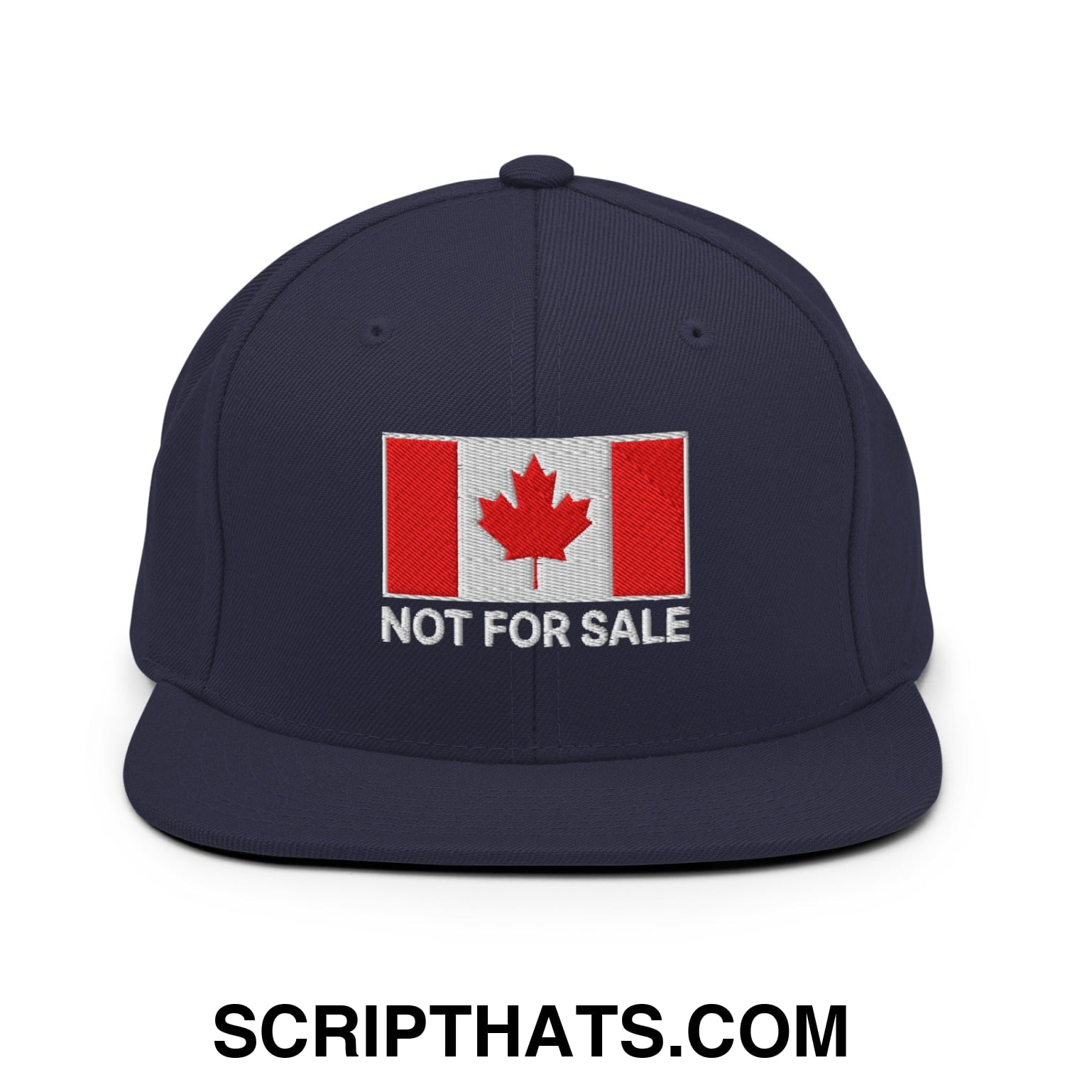Not for Sale Canada Flag Embroidered Flat Brim Bill Snapback Hat Navy