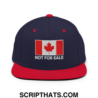 Not for Sale Canada Flag Embroidered Flat Brim Bill Snapback Hat Navy Red