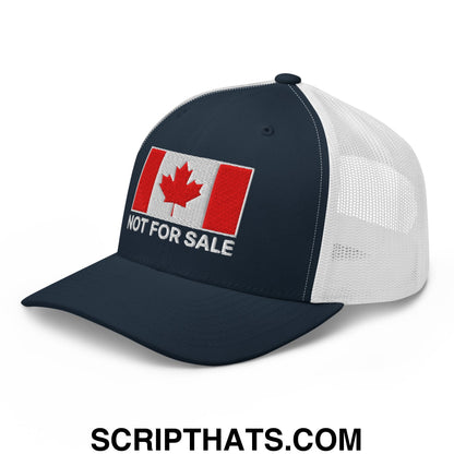 Not for Sale Canada Flag Embroidered Mesh Trucker Hat Navy White