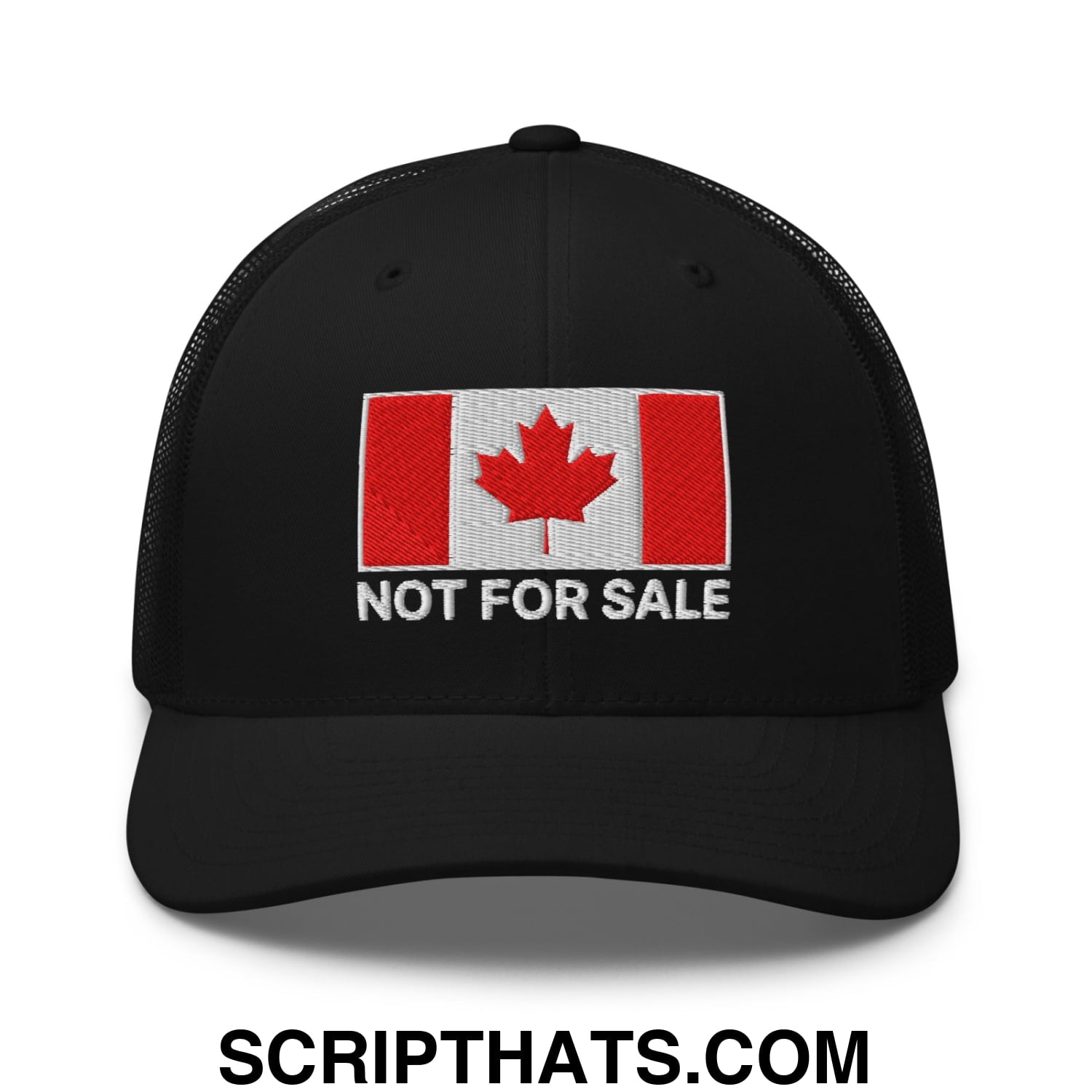 Not for Sale Canada Flag Embroidered Mesh Trucker Hat Black