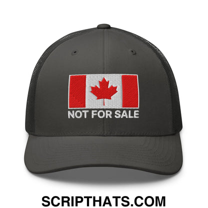Not for Sale Canada Flag Embroidered Mesh Trucker Hat Charcoal