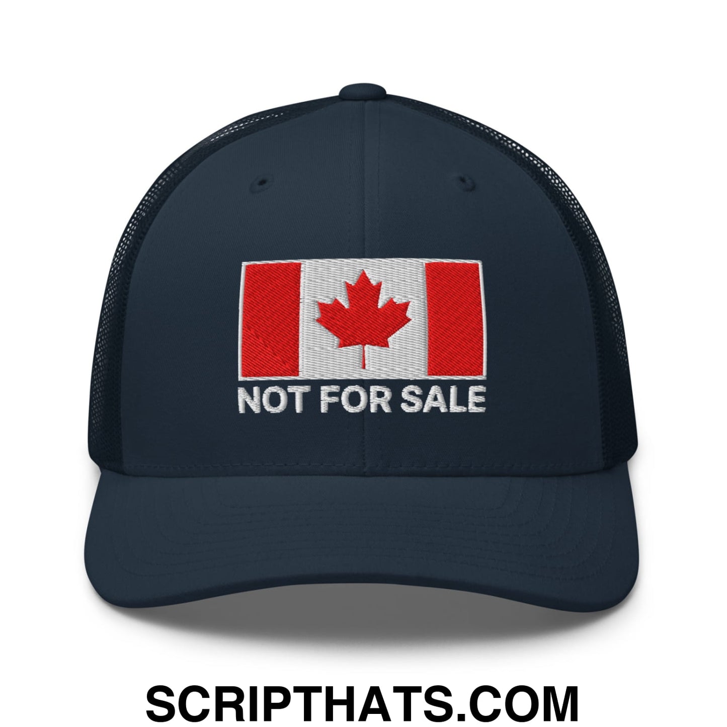 Not for Sale Canada Flag Embroidered Mesh Trucker Hat Navy