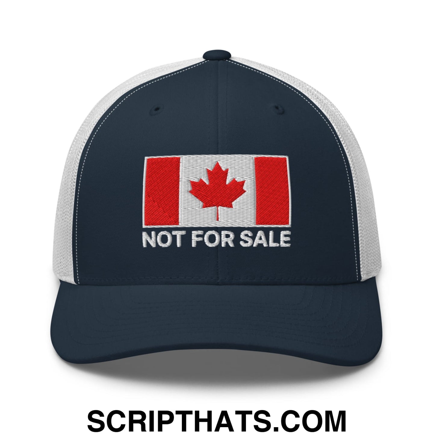 Not for Sale Canada Flag Embroidered Mesh Trucker Hat Navy White