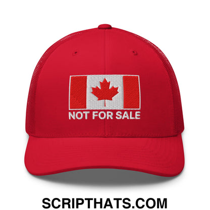 Not for Sale Canada Flag Embroidered Mesh Trucker Hat Red
