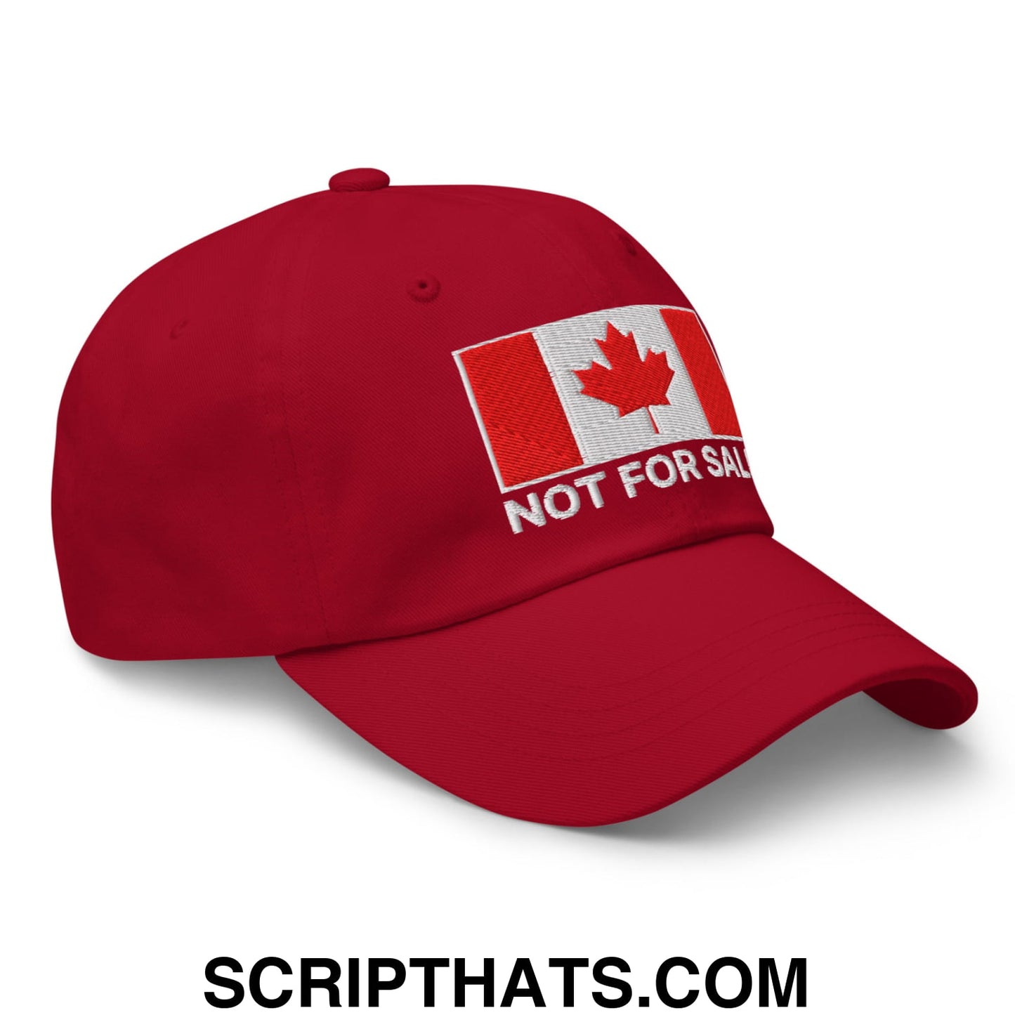 Not for Sale Canada Flag Embroidered Unstructured Dad Hat Cranberry