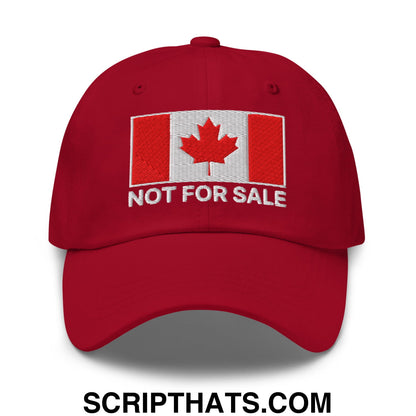 Not for Sale Canada Flag Embroidered Unstructured Dad Hat Cranberry