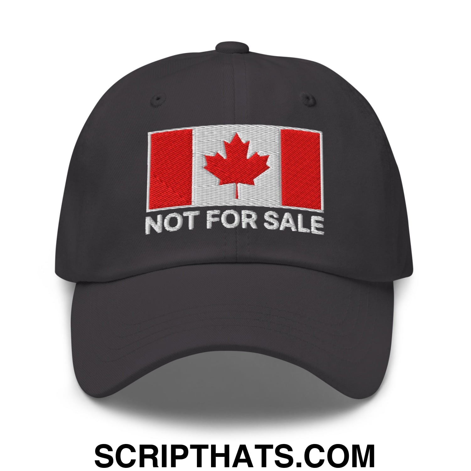 Not for Sale Canada Flag Embroidered Unstructured Dad Hat Dark Grey