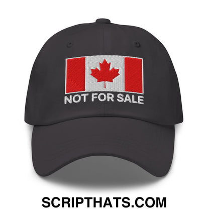 Not for Sale Canada Flag Embroidered Unstructured Dad Hat Dark Grey