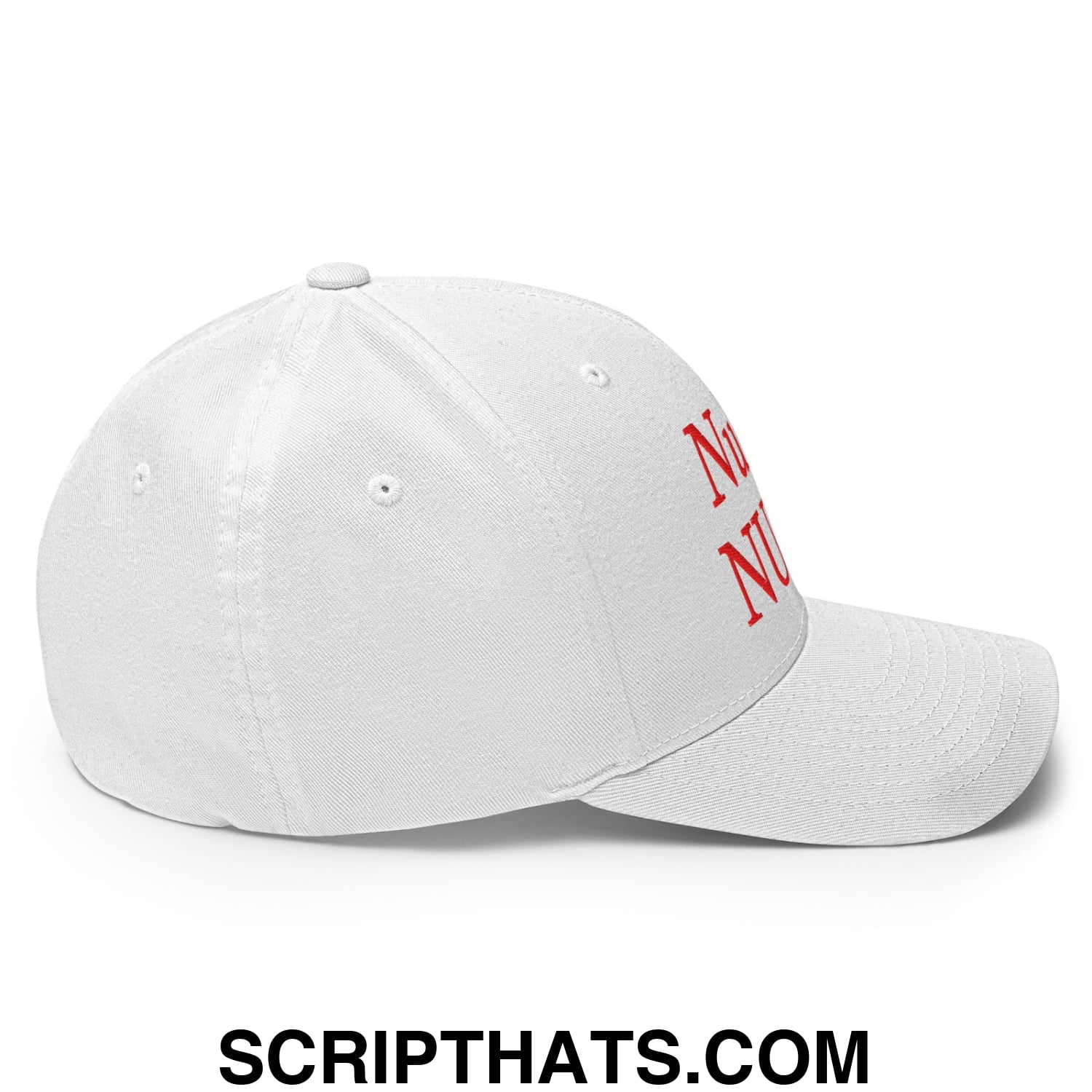 Nu det NUUK! Greenland Flag Embroidered Stretch Fit Baseball Hat White