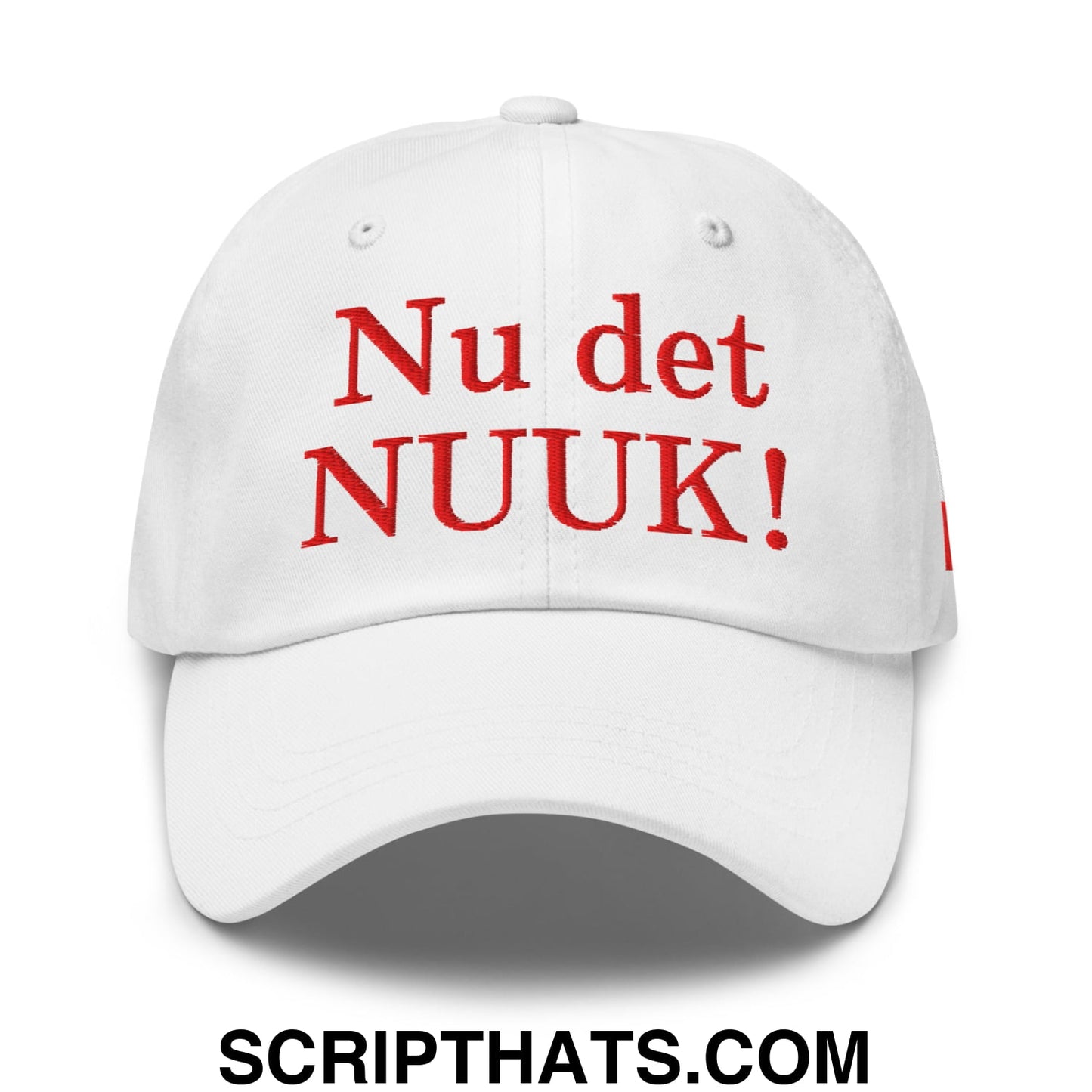 Nu det NUUK! Greenland Flag Embroidered Unstructured Dad Hat White