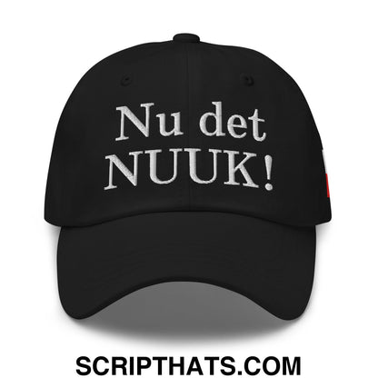 Nu det NUUK! Greenland Flag Embroidered Unstructured Dad Hat Black