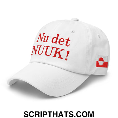 Nu det NUUK! Greenland Flag Embroidered Unstructured Dad Hat White