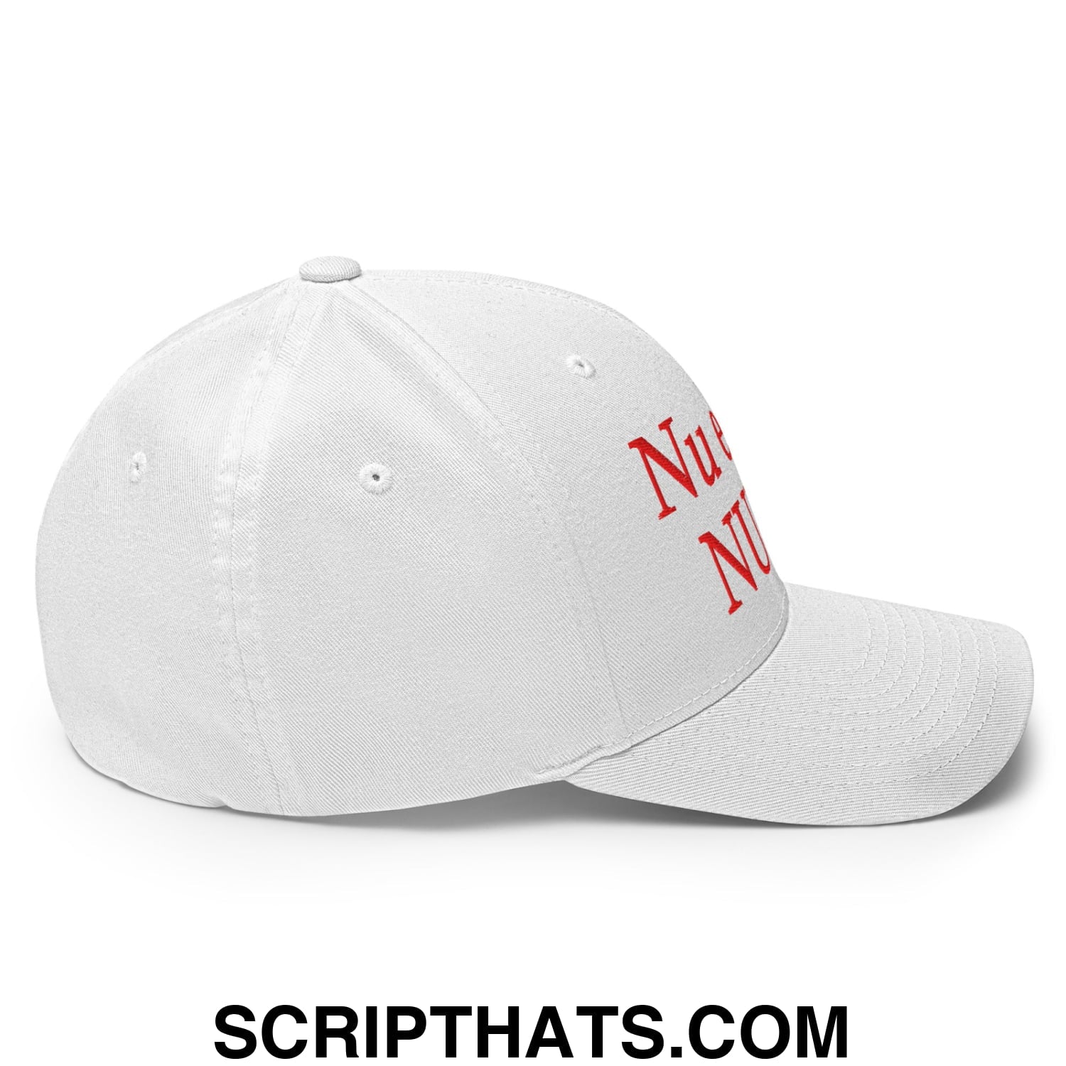 Nu er det NUUK! Greenland Flag Embroidered Stretch Fit Baseball Hat White