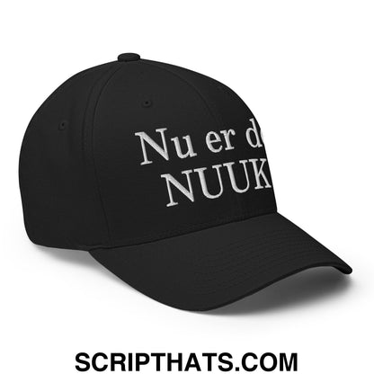 Nu er det NUUK! Greenland Flag Embroidered Stretch Fit Baseball Hat Black