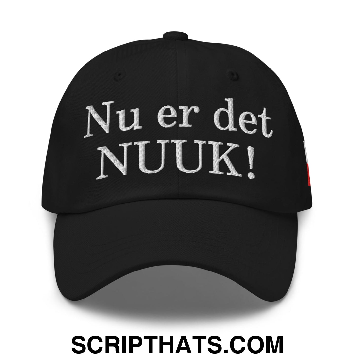 Nu er det NUUK! Greenland Flag Embroidered Unstructured Dad Hat Black