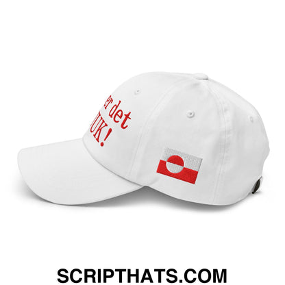 Nu er det NUUK! Greenland Flag Embroidered Unstructured Dad Hat White