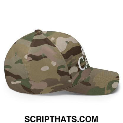 Number 1 Caddie Embroidered Stretch Fit Golf Hat Multicam Green