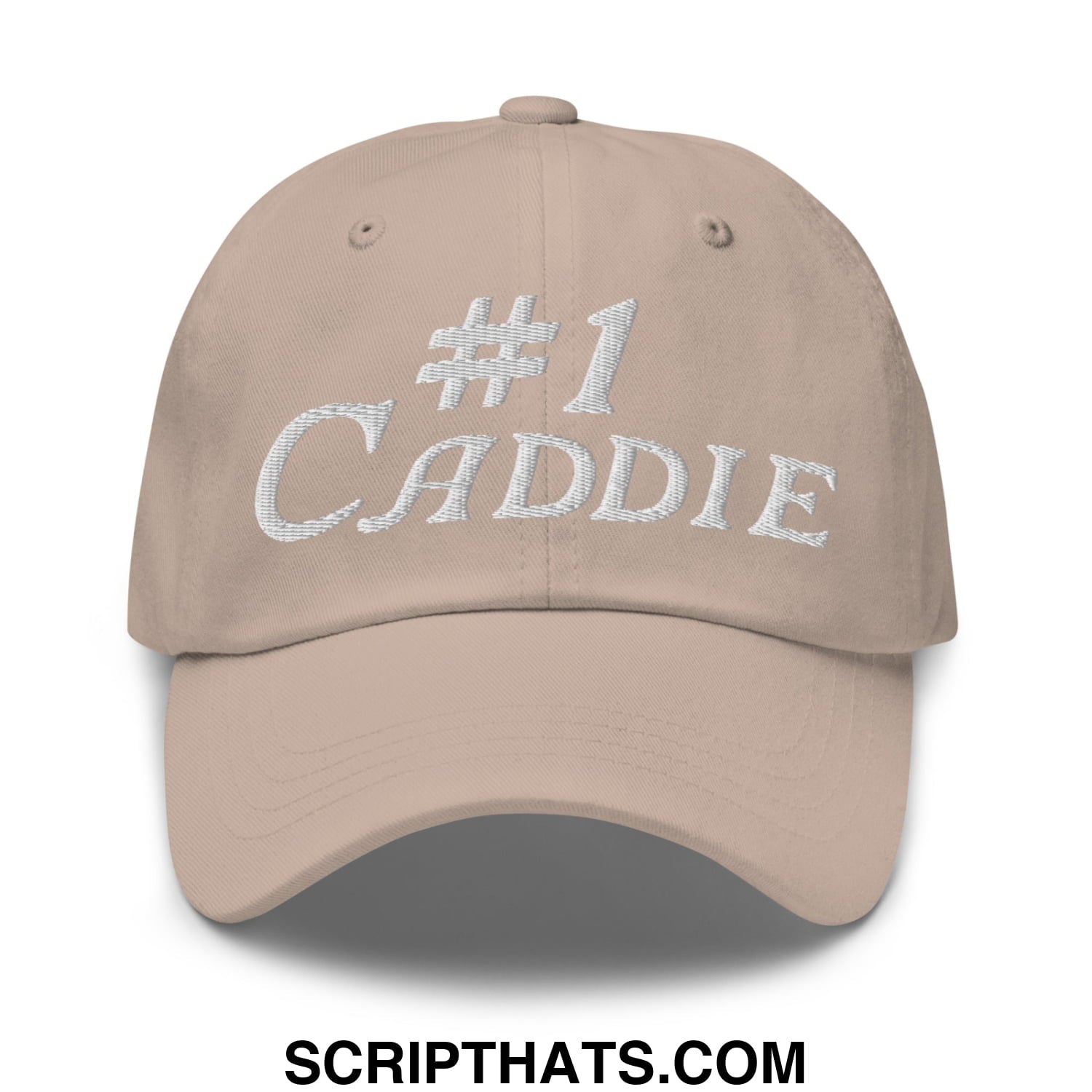 Number 1 Caddie Embroidered Unstructured Golf Dad Hat Stone