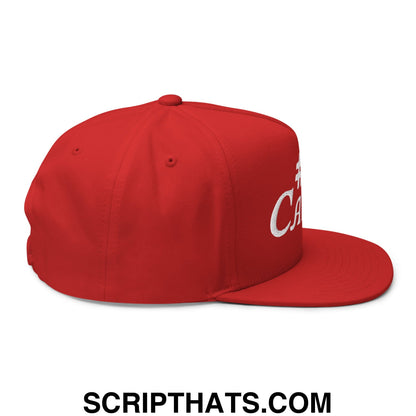 Number 1 Caddie Flat Brim Bill 5 Panel Golf Snapback Hat Red