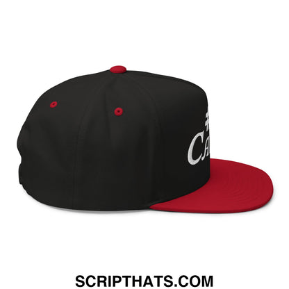 Black and red number 1 caddie flat brim bill 5 panel golf snapback hat with white embroidered side lettering