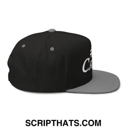 Number 1 Caddie Flat Brim Bill 5 Panel Golf Snapback Hat Black Grey