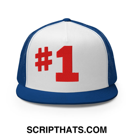 Number One #1 Smitty Werbenjagermanjensen Embroidered Flat Bill Brim Mesh Trucker Hat Default Title