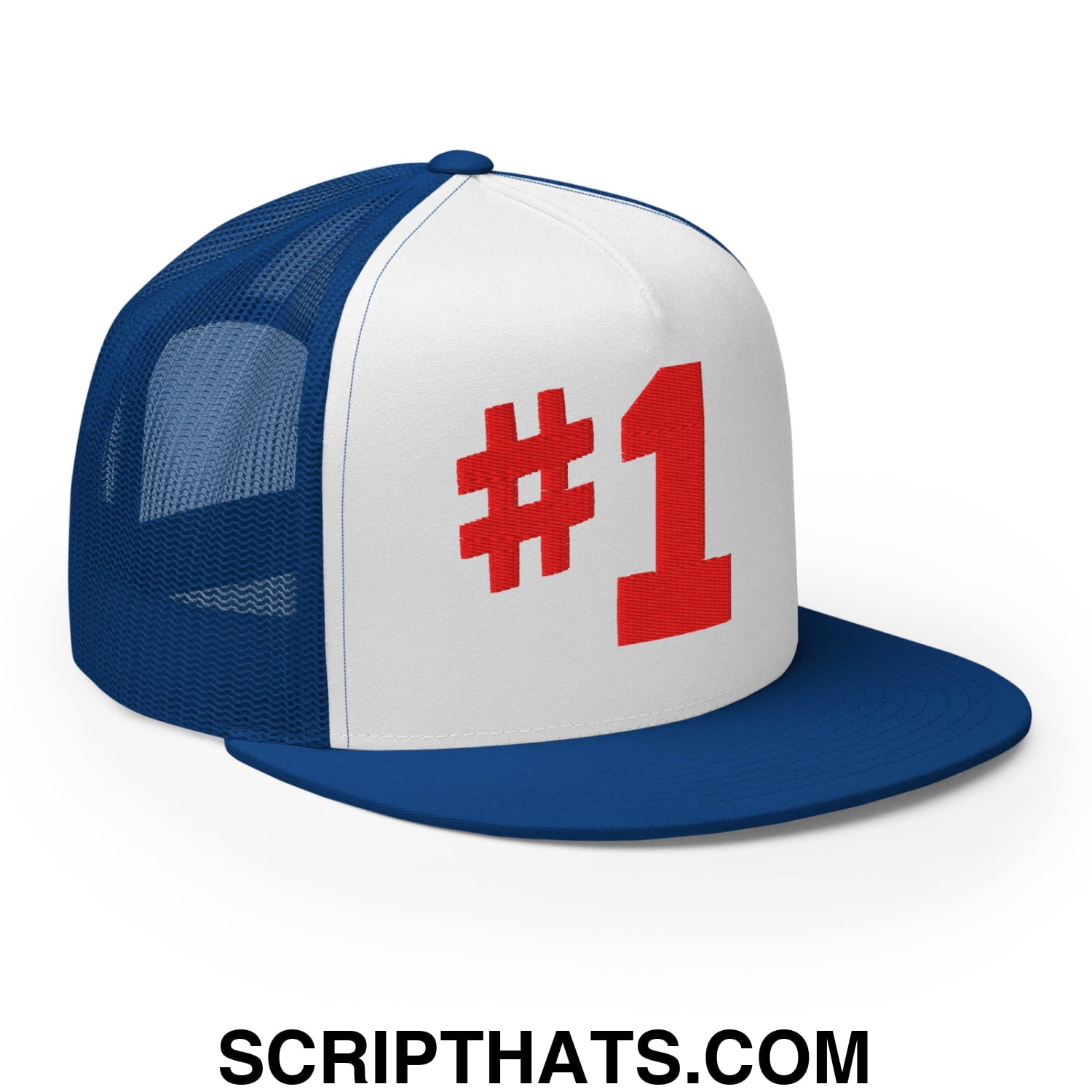 Number One #1 Smitty Werbenjagermanjensen Embroidered Flat Bill Brim Mesh Trucker Hat Default Title