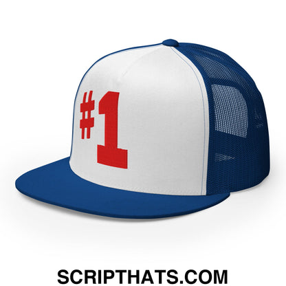 Number One #1 Smitty Werbenjagermanjensen Embroidered Flat Bill Brim Mesh Trucker Hat Default Title