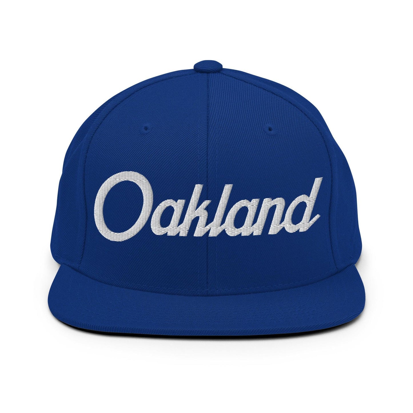 Oakland Script Snapback Hat Royal Blue