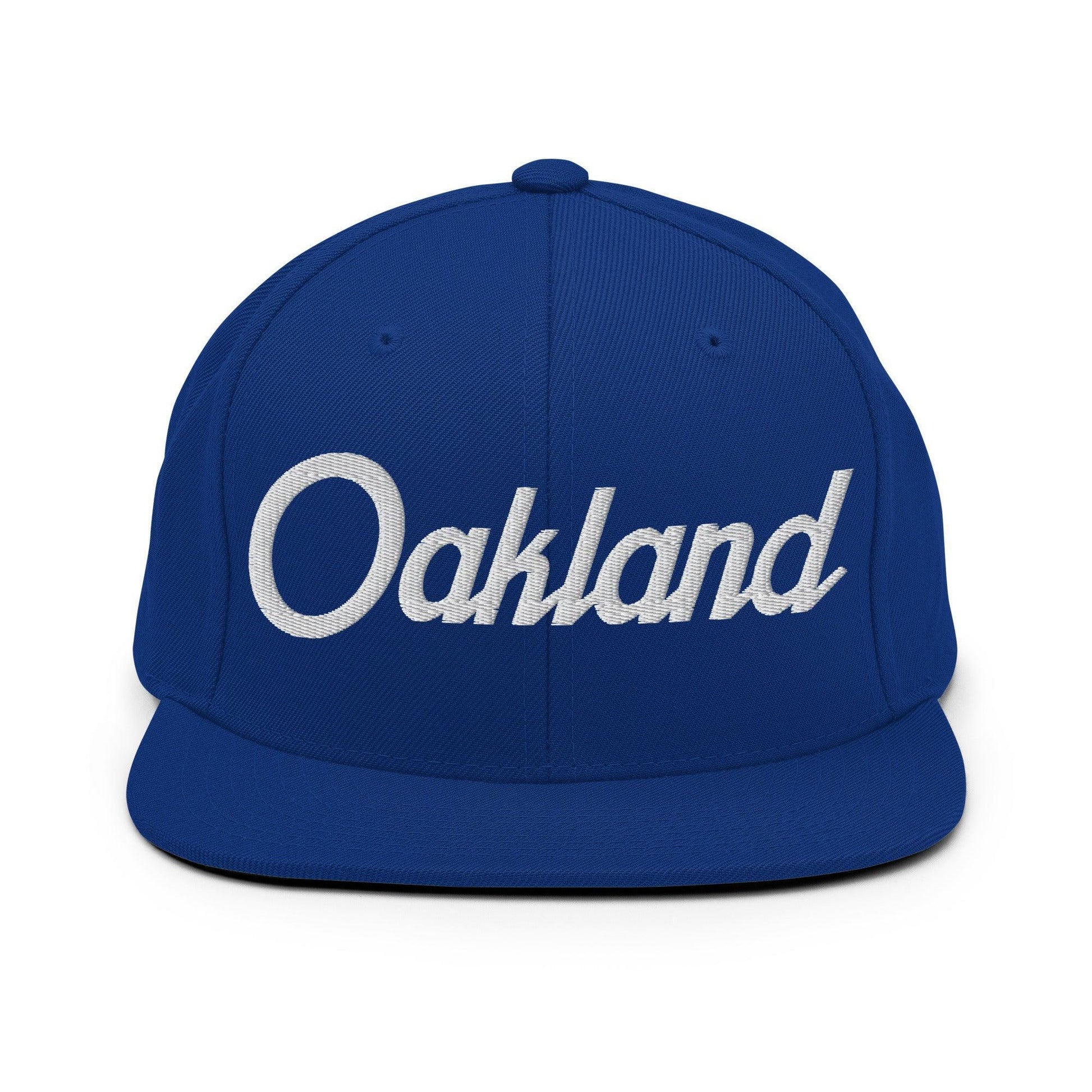 Oakland Script Snapback Hat Royal Blue