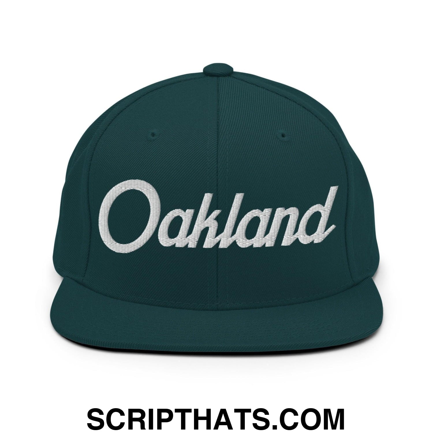 Oakland Script Snapback Hat Spruce