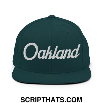 Oakland Script Snapback Hat Spruce