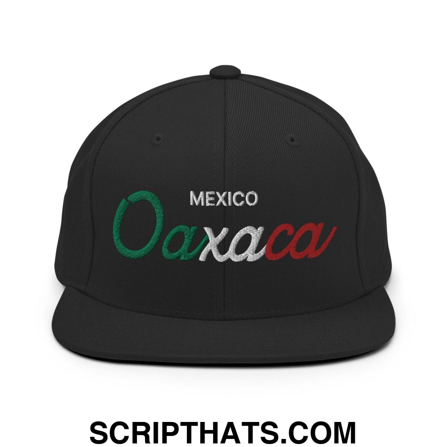 Oaxaca Mexico Vintage Sports Script Snapback Hat Black