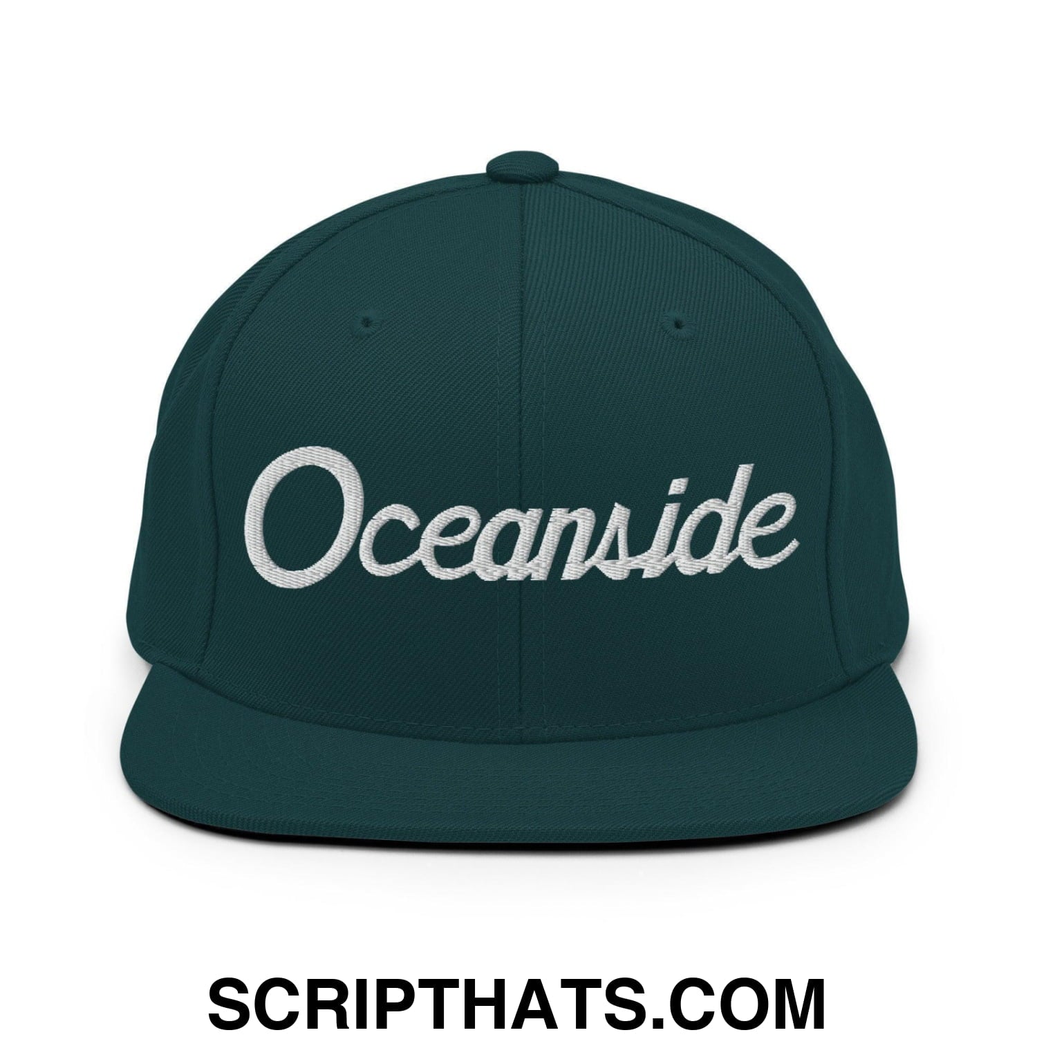 Oceanside Script Snapback Hat Spruce