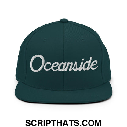 Oceanside Script Snapback Hat Spruce